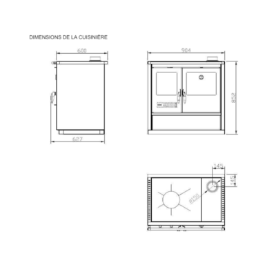 Cuisinière à Bois North 9 kw – Image 2
